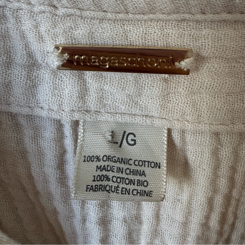 Magaschoni Organic Gauze Midi Dress in Sand Color - Size L - Picture 9 of 9